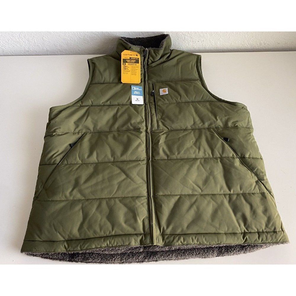 Carhartt Montana Insulated Green Vest Reversible Sherpa Lined DWR Women's Sz 1X